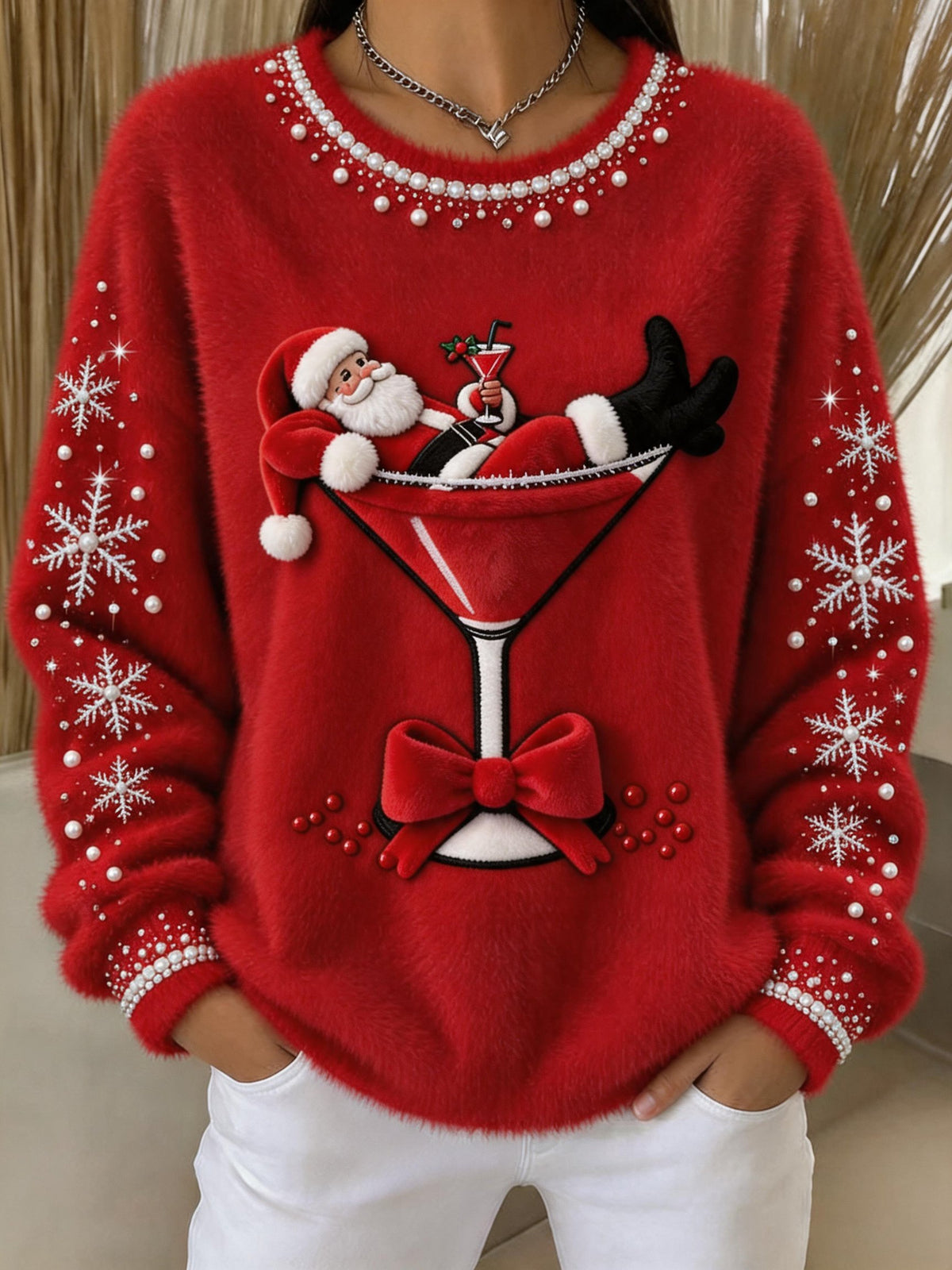 Women's Christmas Print Pullover Sweatshirt