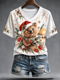 Women's Australian Christmas printed short-sleeved T-shirt