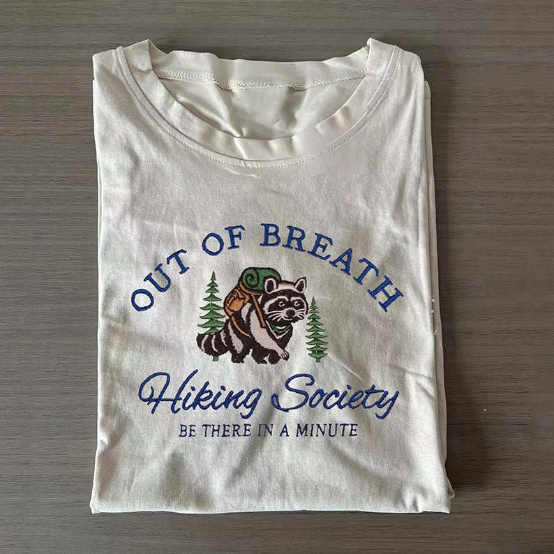 Out of Breath Hiking Society Embroidered T-shirt