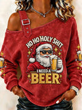 Lässiges Damen-Top mit Weihnachtsmuster