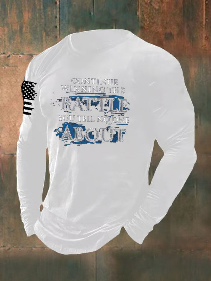 Men's Veterans Day Battle About  Pattern Long Sleeve T-Shirt