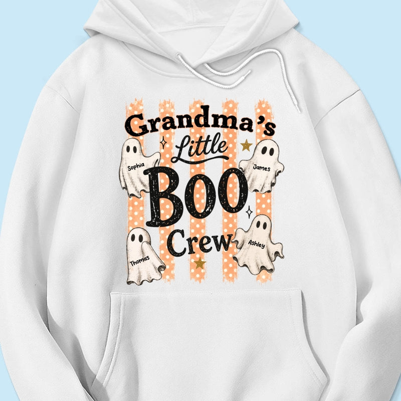 Grandma's Boo Crew Polka Dot Stripes - Personalized Shirt - Perfect Halloween Costume for Grandma