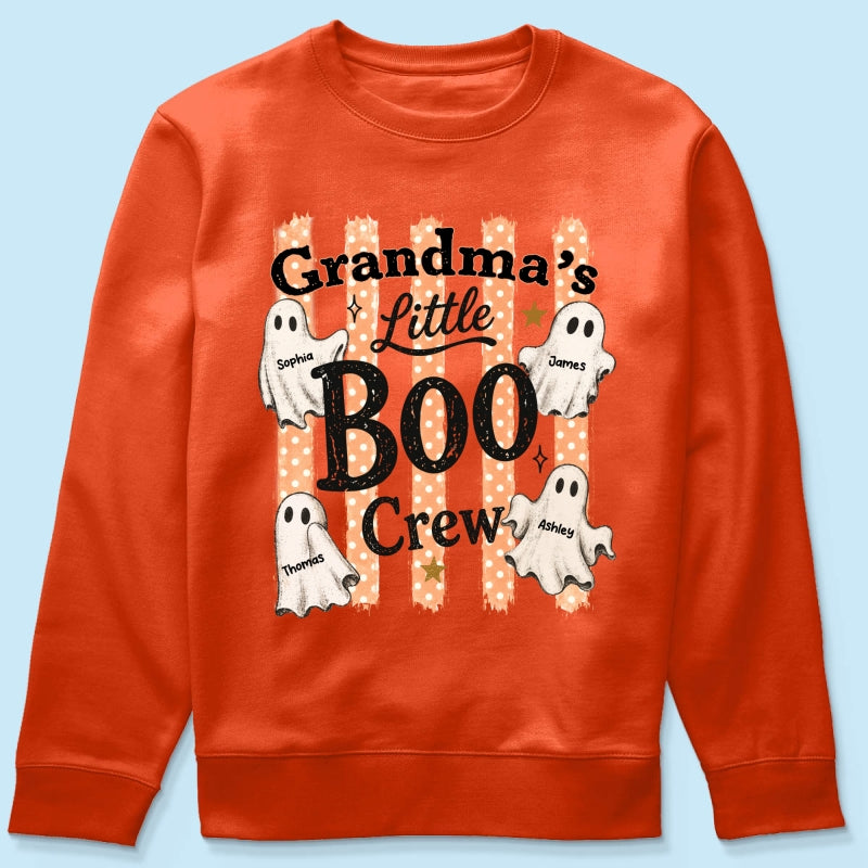 Grandma's Boo Crew Polka Dot Stripes - Personalized Shirt - Perfect Halloween Costume for Grandma