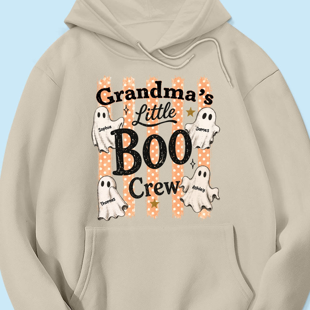 Grandma's Boo Crew Polka Dot Stripes - Personalized Shirt - Perfect Halloween Costume for Grandma
