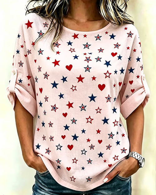 250th Anniversary Heart Star Crew Neck Blouse