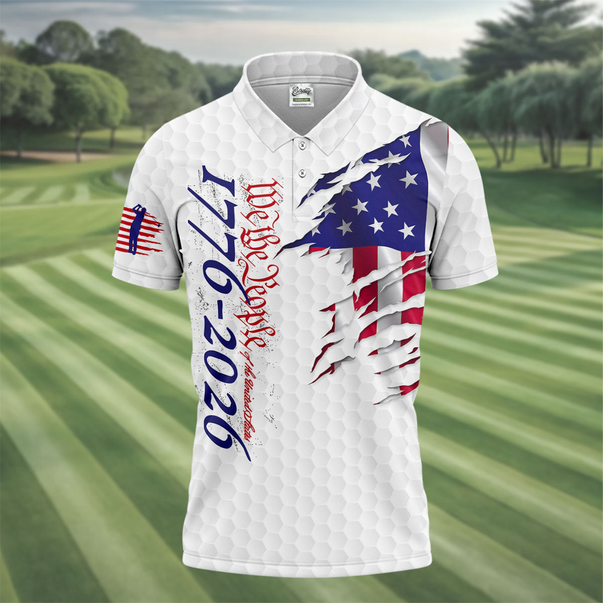 We The People Golf Tops For Men, 250 Years Of America Golf Shirt, 4th Of July Polo Shirts For Men