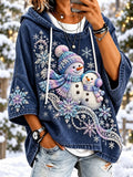 Women's Christmas-Themed Casual Hooded Sweatshirt