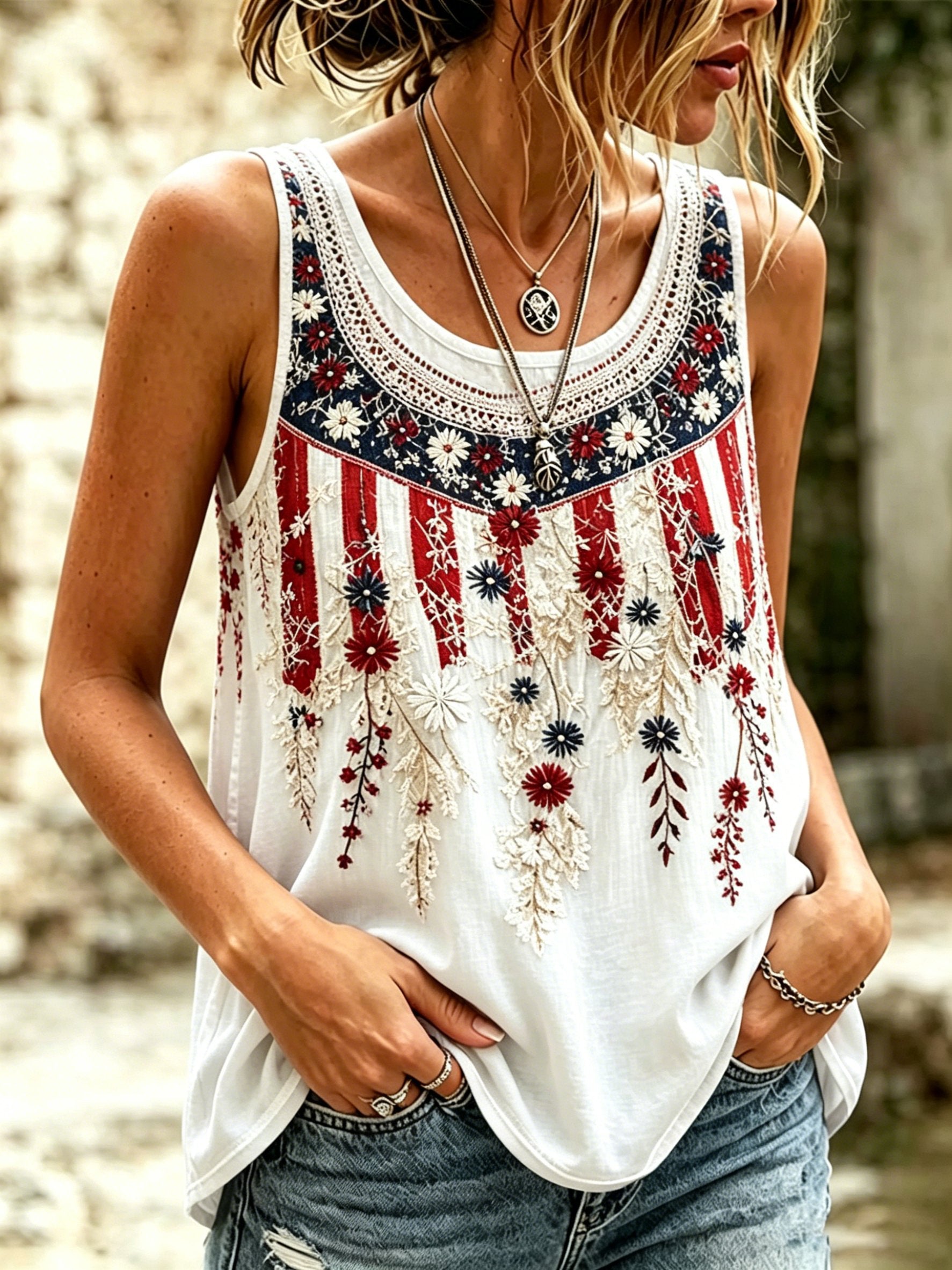Women's 250th Anniversary Print Vest