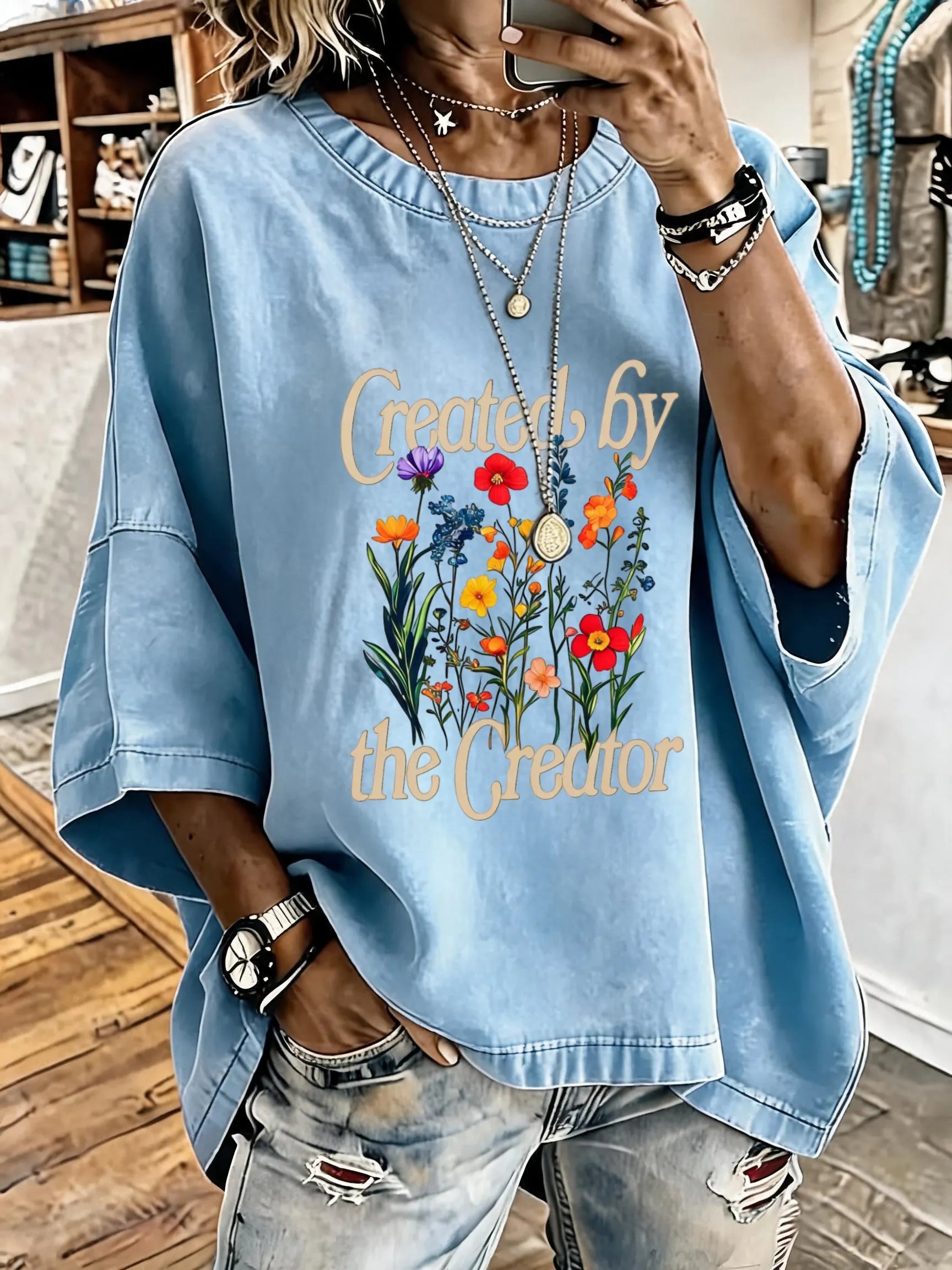 Women'S Created By The Creator Oversized T-Shirt