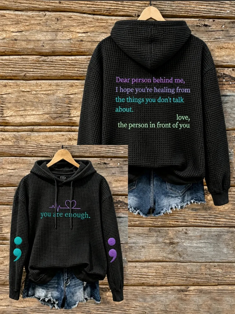 Women's Suicide Prevention Awareness Month Waffle-Knit Hoodie