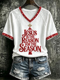 Women's Christmas Jesus is the Reason for the Season Print Top