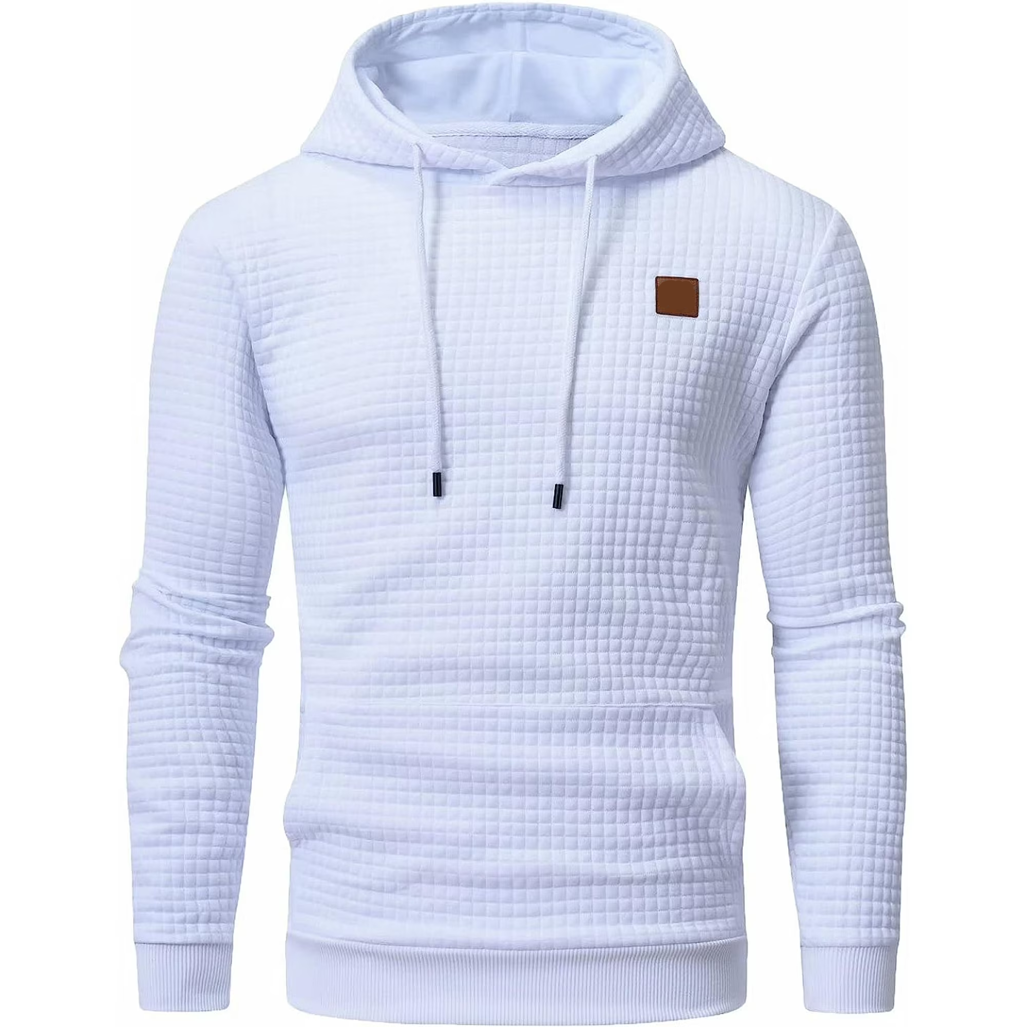Men's Pullover Plaid Jacquard Hoodie