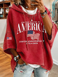 Women'S America Flag Printed Super Large Hoodie