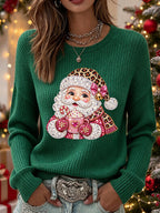 Women'S Christmas Lace Kitten Print Casual Top
