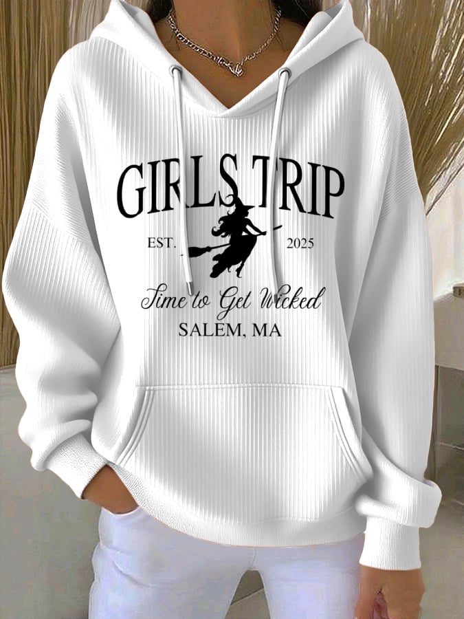 🔥HOT SALE🔥Women's Girls Trip Salem Print Casual Hoodie