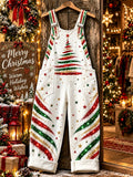 Women'S Christmas Printed Suspender Jumpsuit
