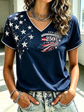Women's 250th Anniversary Independence Day Flag Art Print T-shirt