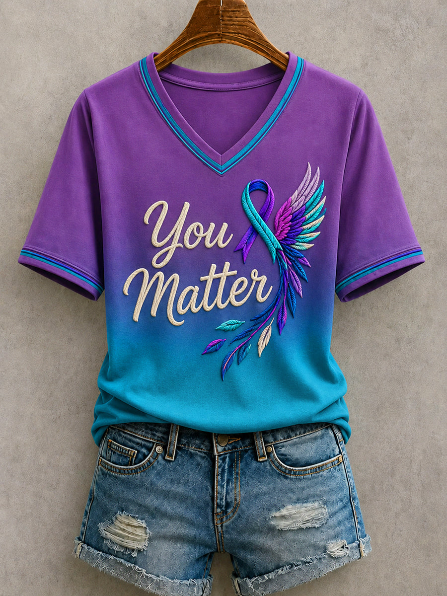 Women's Suicide Prevention Awareness Art Print T-Shirt