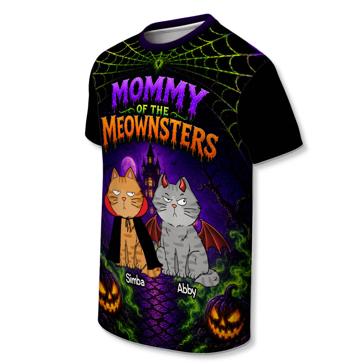 Spooky Cat Mom - Personalized Shirt - Halloween Gift For Cat Moms, Wife