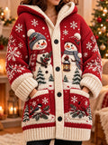 Women's  Christmas  Art Print Coat