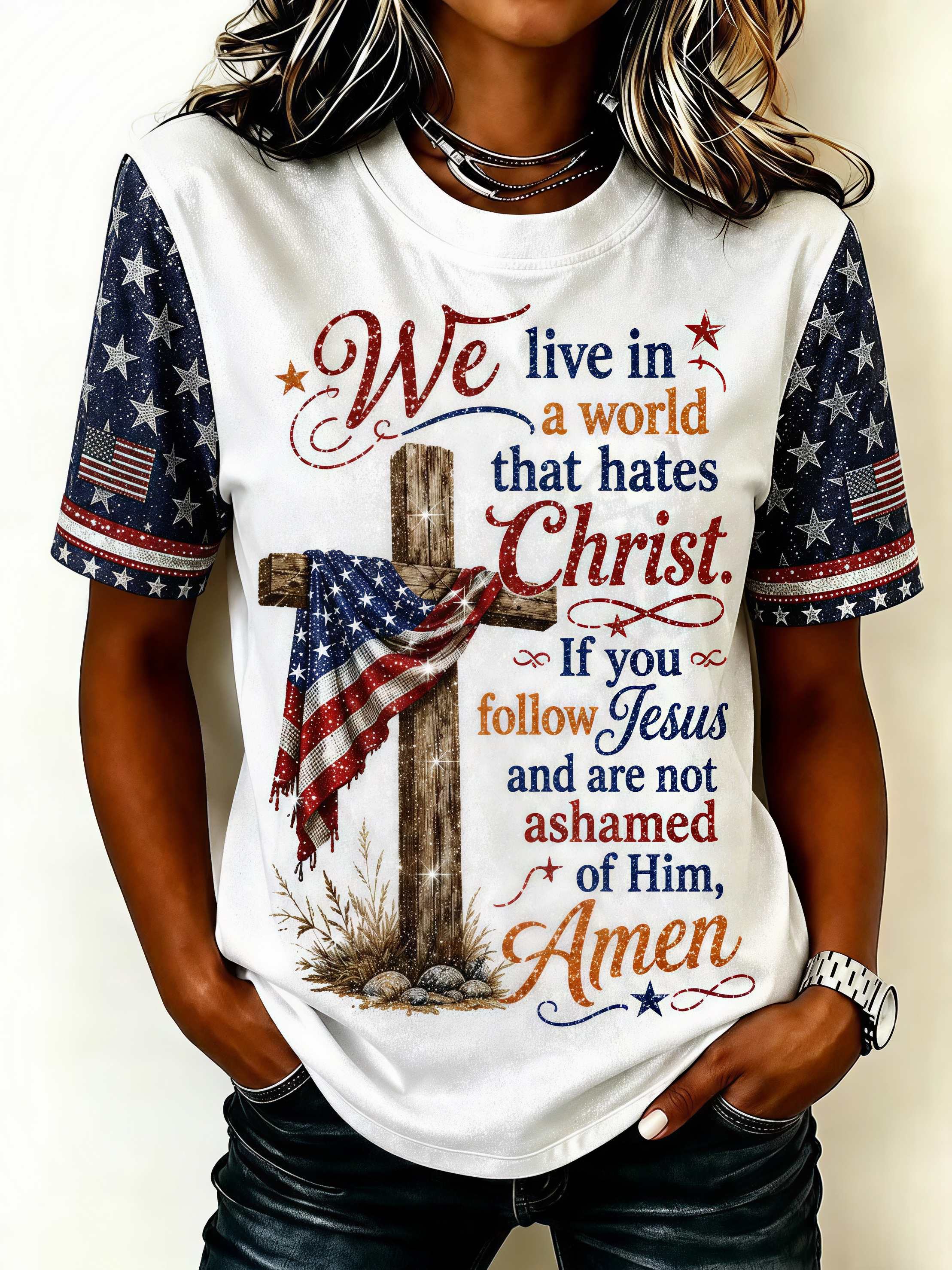 Women's Casual Faith Printed T-Shirt
