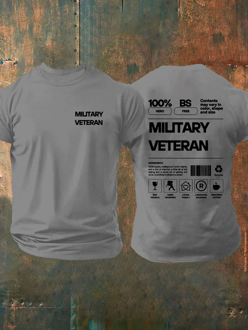 Miltary Veteran Pattern100% Cotton T-Shirt