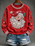 Women'S Casual Christmas Print Long-Sleeved Sweatshirt