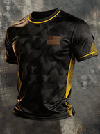 Men's Retro Patriotic Color-block Casual Short-Sleeve T-Shirt
