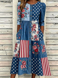 Women'S Casual American Independence Day Print Art Casual Dress