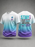 Men’s Suicide Prevention Awareness Printed T-Shirt