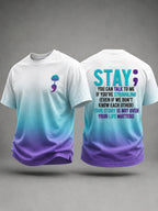 Men’s Suicide Prevention Awareness Printed T-Shirt