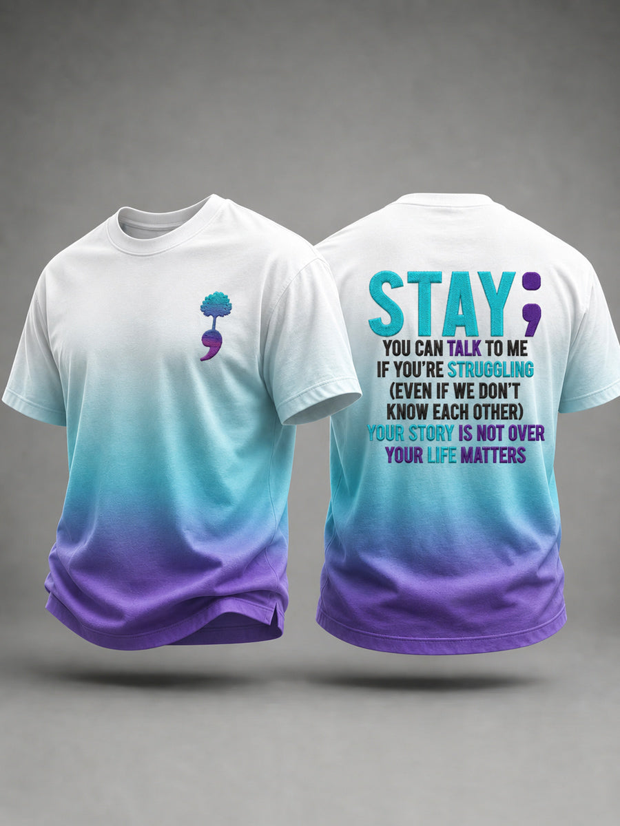 Men’s Suicide Prevention Awareness Printed T-Shirt