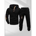 Men's Casual Fashion Suit Knitted Jacquard Sweatshirt And Pants Two-Piece Set