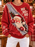Women'S Christmas Santa Claus Printed Regular Sweatshirt