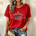 Women's Vintage Flag Art Print Tshirt