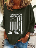 Women's I'M Not Most Women Veteran Print Casual Long Sleeve T-Shirt