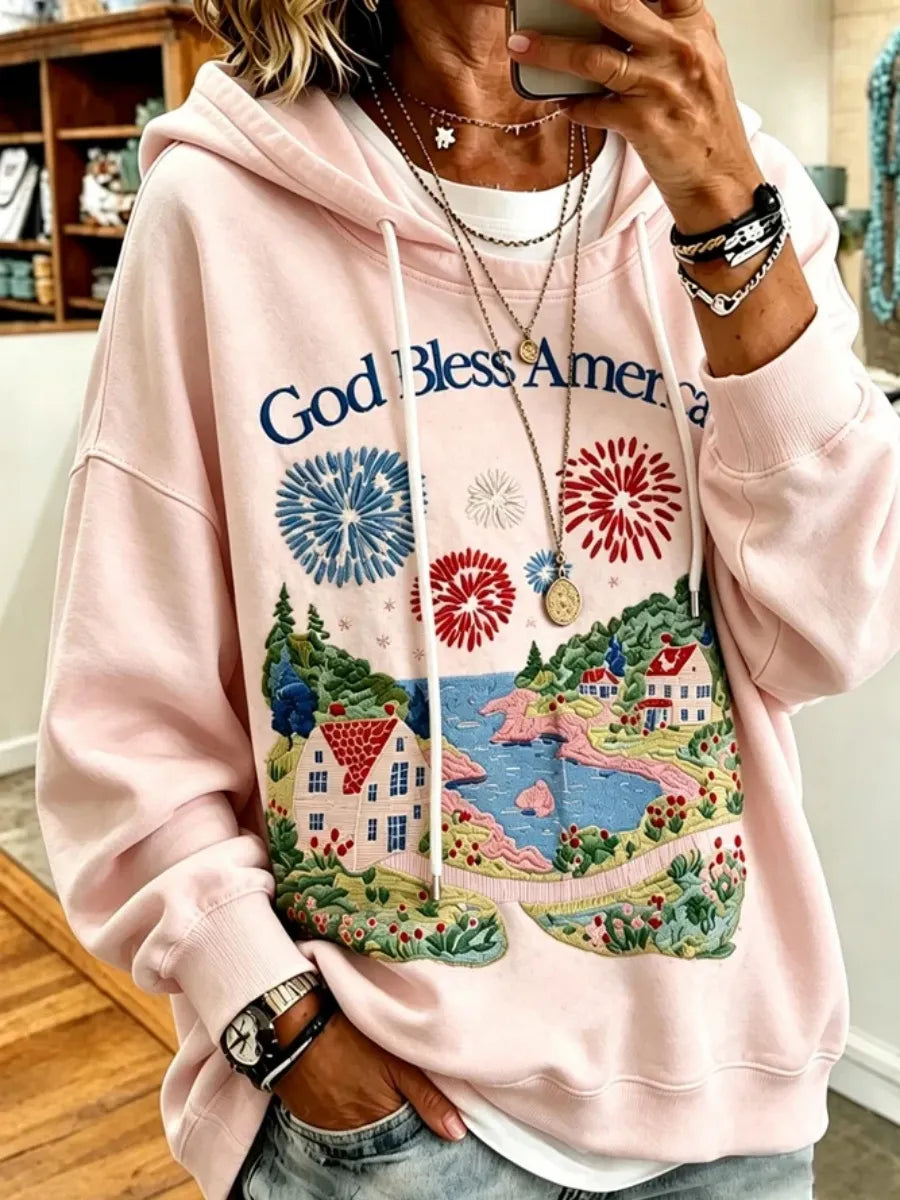 Women Cartoon Long Sleeve Casual Daily Spring/Fall Hoodie