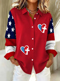 Women's Faith In The US Printed Casual Long Sleeve Shirt
