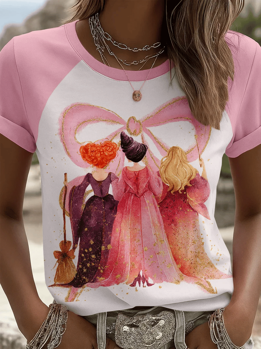Women's Halloween Witch Art Print T-shirt