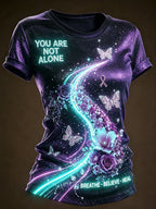 Women’s You Are Not Alone Neon Floral Mental Health Graphic T-Shirt