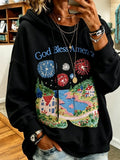 Women Cartoon Long Sleeve Casual Daily Spring/Fall Hoodie