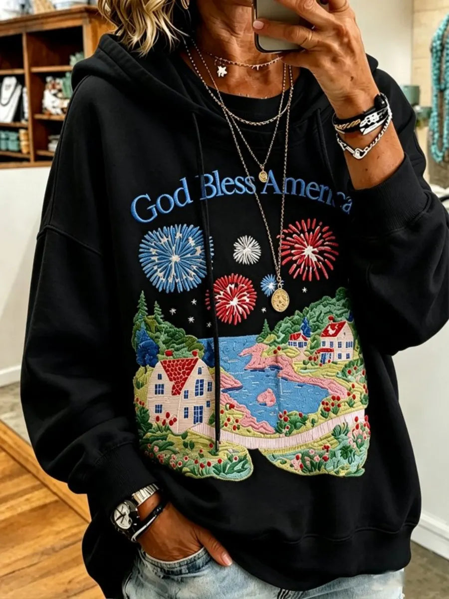 Women Cartoon Long Sleeve Casual Daily Spring/Fall Hoodie