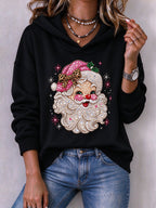 Women'S Christmas Cross Art Print Sweatshirt