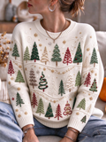 Women'S Christmas Print Crew Neck Long-Sleeve Sweatshirt