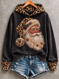 Women's Christmas Santa Claus Print Casual Hoodie