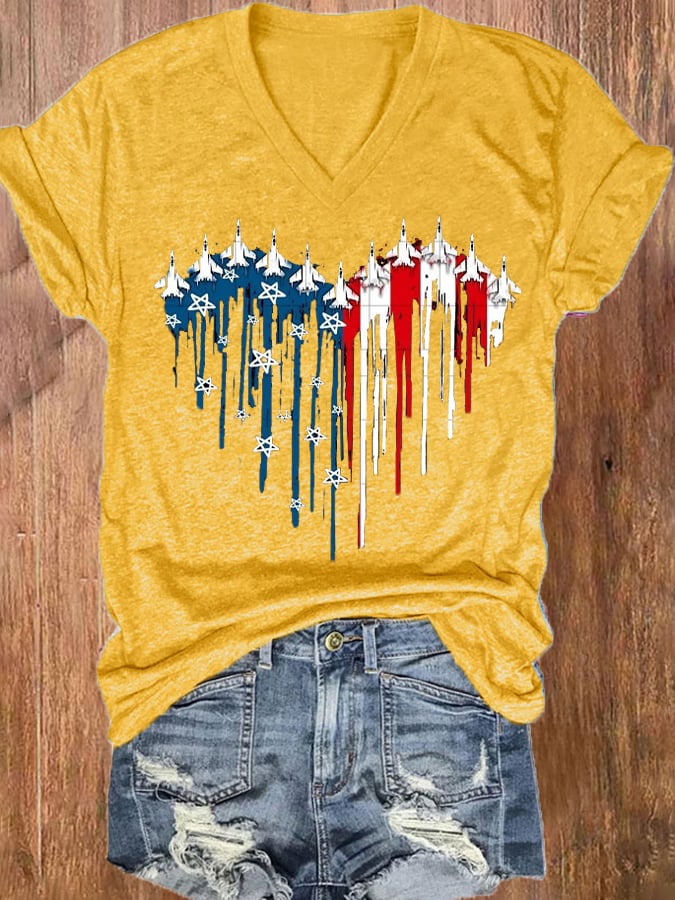 Women's Independence Day Design Printed T-Shirt