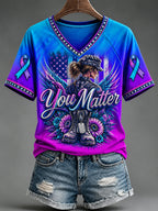 Women's Suicide Prevention Awareness Art Print T-Shirt
