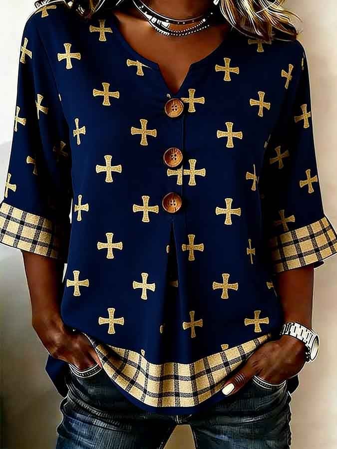 Women's Faith Print Top