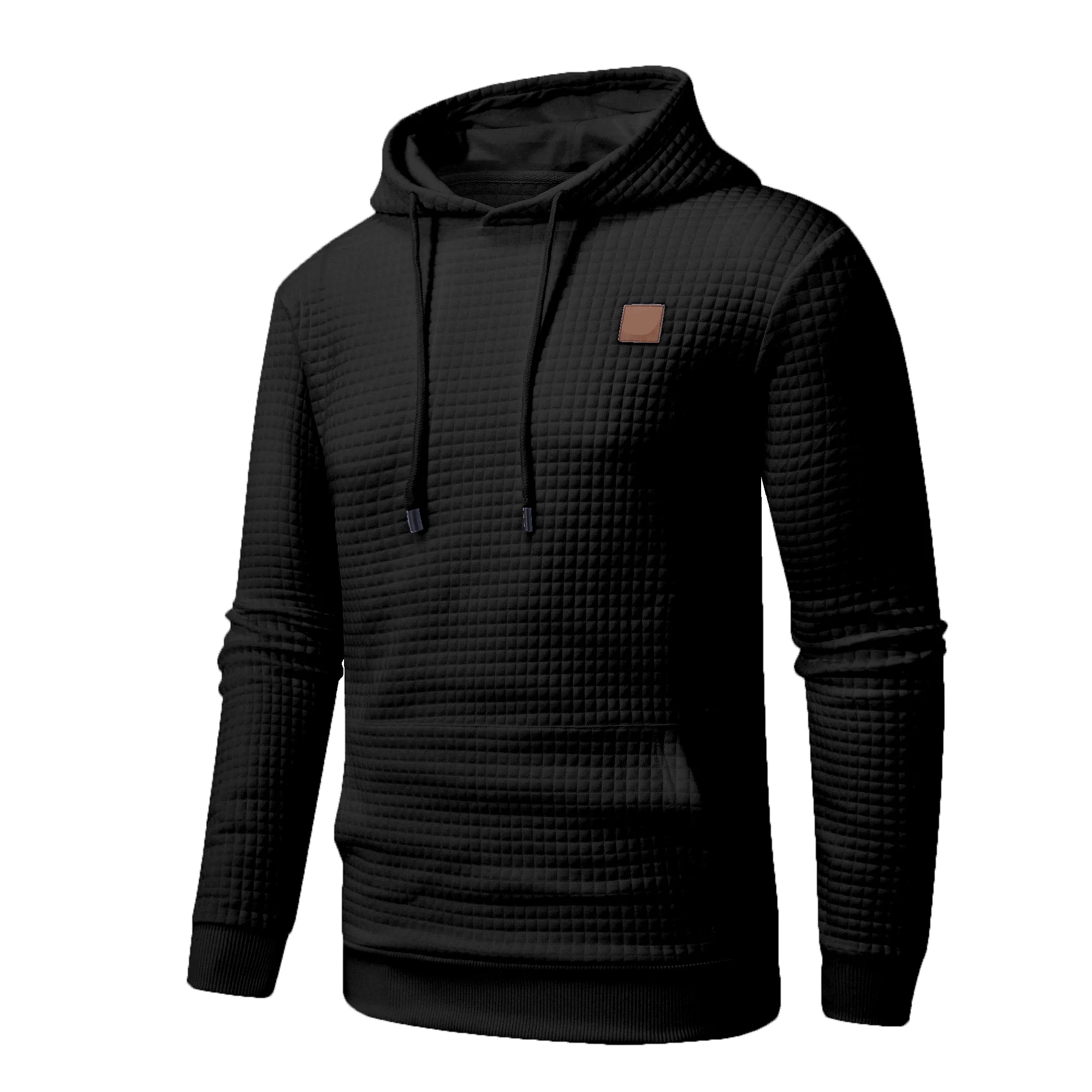 Men's Pullover Plaid Jacquard Hoodie