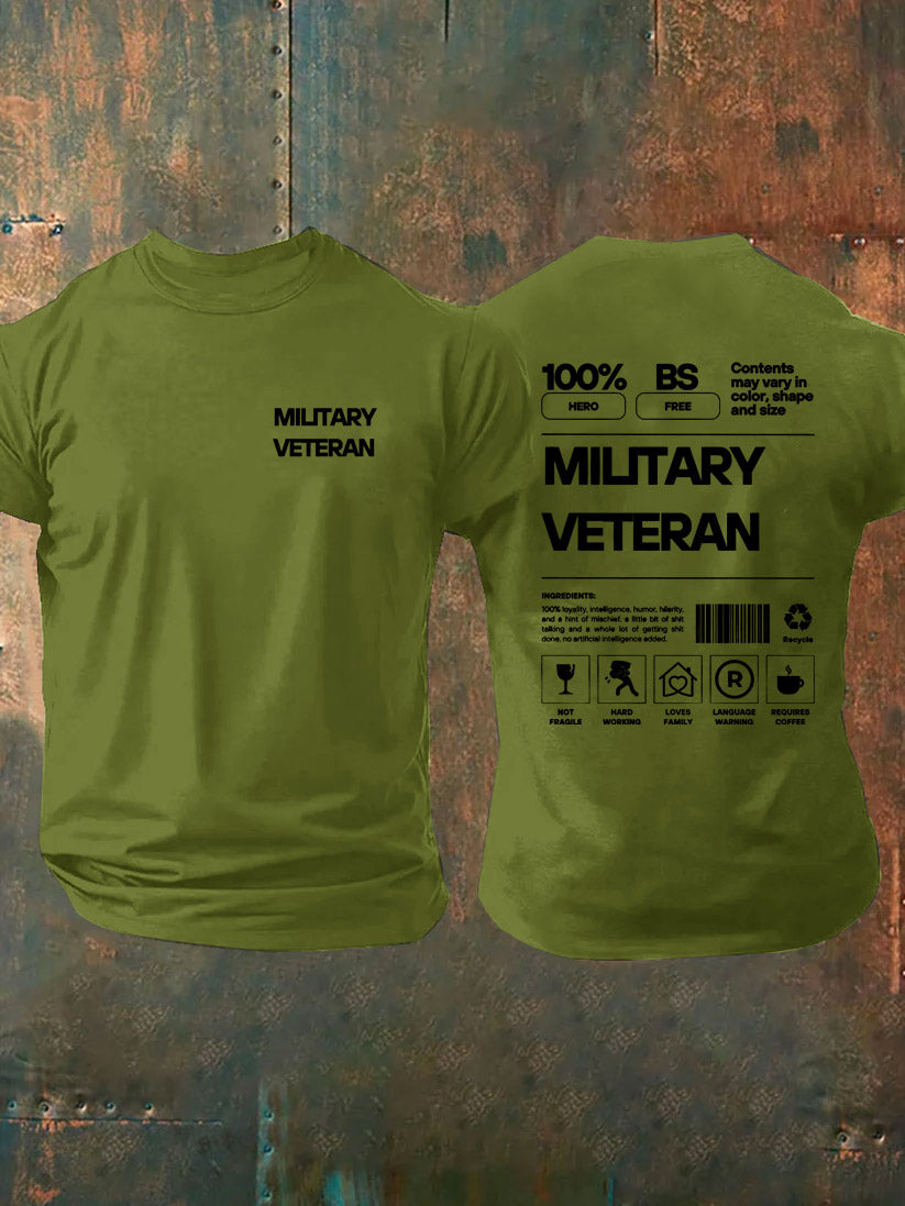 Miltary Veteran Pattern100% Cotton T-Shirt